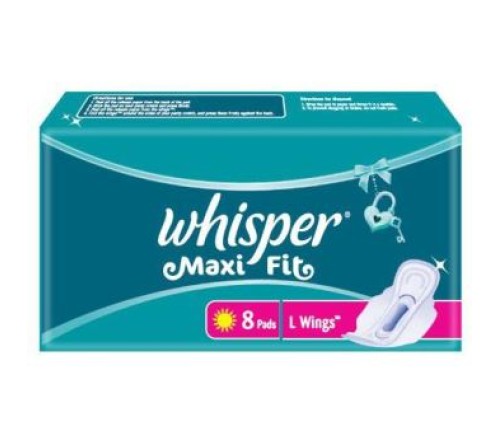 Whisper Maxi Fit 8 Pads L Wing